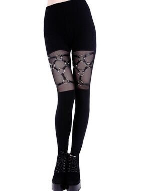 RESTYLE Harness Leggings Mesh O-Ring Strap Panels, size XL (BNWT)